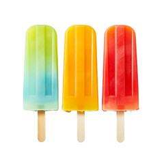 assortment of fruit popsicle isolated on white background, ai generated