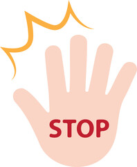Obraz premium Stop sign with hand symbol icon.