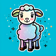 Very colorful children's illustration of the lamb of God