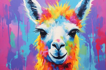 Fototapeta premium Llama animal painting