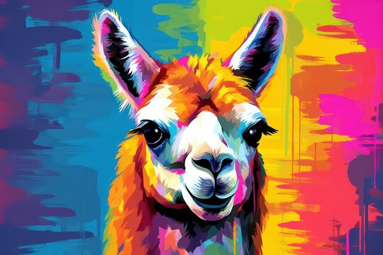 Llama animal painting