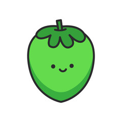 coconut, fruit, cartoon, kawaii, icon, vector, illustration, editable stroke, pixel perfect