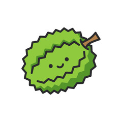 durian flat color line icon. Vector illustration on white background.