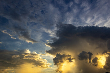 apocalyse sky and clouds at sunset