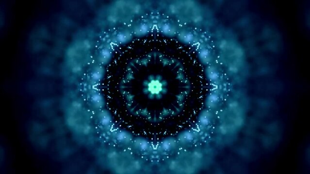 発光し旋回する万華鏡のような背景（VJループ映像）