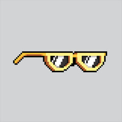 Pixel art illustration sunglasses. Pixelated glasses. eyeglasses
icon pixelated for the pixel art game and icon for website and video game.
old school retro.