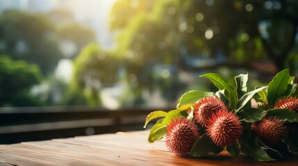 Rambutan on table