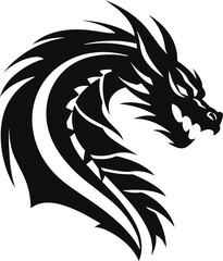 Dragon fantastic silhouette symbol mythology fantasy. Vector illustration.