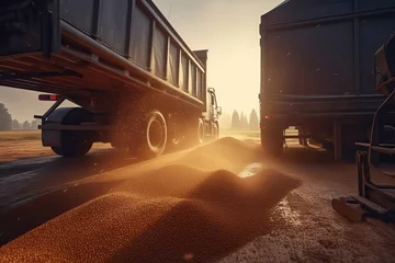 Fotobehang Loading wheat seeds on truck © Hector Pertuz