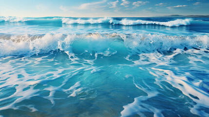 Blue water surface, Ocean waves, ripples. Generative AI