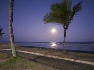 Night Beach in Peruibe, Sao Paulo, Brazil