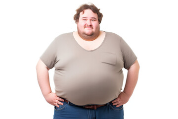 Fototapeta premium メタボを気にする白人男性