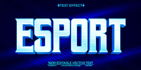 Blue Esport Editable Vector 3D Text Effect