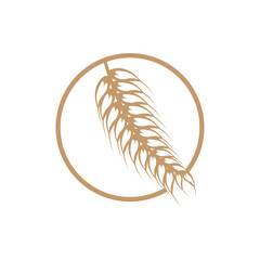 Wheat Logo Grain Design Simple Illustration Template