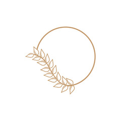 Wheat Logo Grain Design Simple Illustration Template