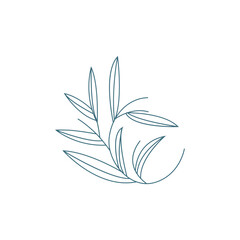 Fototapeta na wymiar Minimalist Feminine Botanical Flower Beauty Line Plant Logo, Design Vector illustration