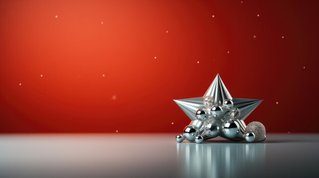 Christmas star ilustration with large copyspace - stock photo