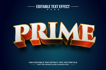 Prime 3D editable text effect template - obrazy, fototapety, plakaty