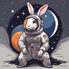 HQ Generative Astro Space Suit Rabbit