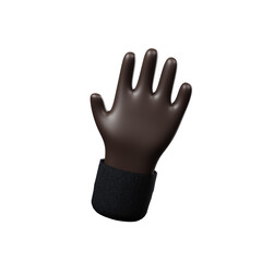 Hand of realistic 3d design in cartoon style. Transparent PNG