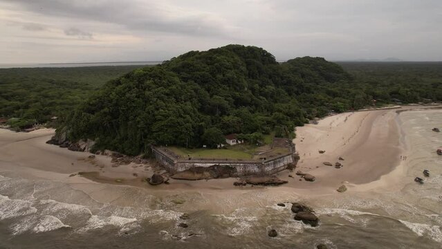aerial view Fort Nossa Senhora dos Prazeres, Ilha do Mel, Paranagua, Parana, Brazil