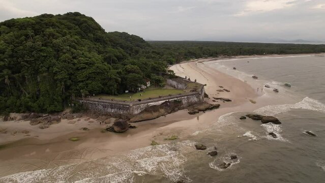 aerial view Fort Nossa Senhora dos Prazeres, Ilha do Mel, Paranagua, Parana, Brazil