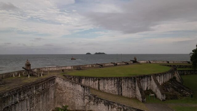 aerial view Fort Nossa Senhora dos Prazeres, Ilha do Mel, Paranagua, Parana, Brazil