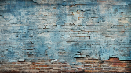 Old brick wall texture background, worn cracked paint and plaster