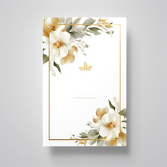 design wedding invitation or card template with watercolor beautiful floral pattern. 
