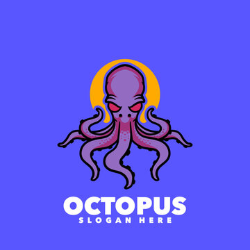 Octopus mascot illustration logo