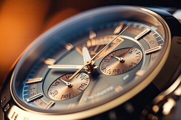 Close up of Beautiful luxury watch, Watch background.