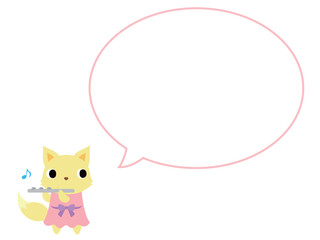 コンサートのキツネ　吹き出し付