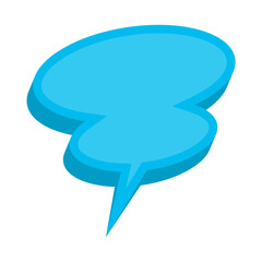 Vector illustration off blue chat bubble with two oval shape on transparent background (PNG). Creative 3D vector illustration