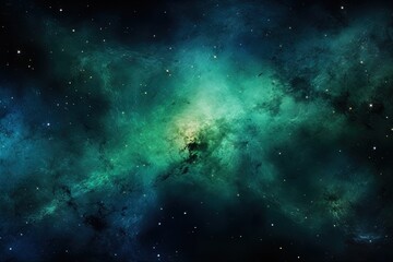 Fototapeta premium abstract space background nebula galaxy, universe in green and blue colors
