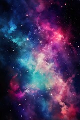 Obraz premium vertical abstract space background nebula galaxy milky way, bright universe with clouds and stars