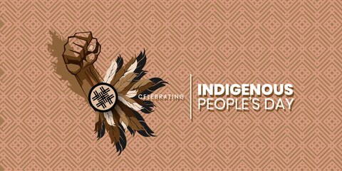 indigenous peoples day, International Day of the World's Indigenous People, vector illustration	