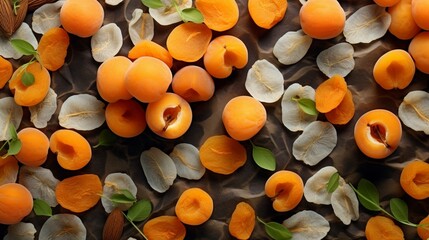 close up of dried apricots generated by AI