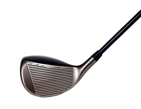 Closeup driver golf club isolated cutout on transparent