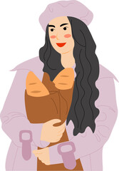 woman with bread