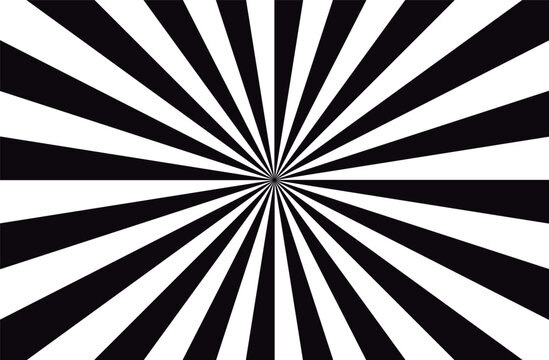 Black and White Radial Pattern - Graphic Design Vector
