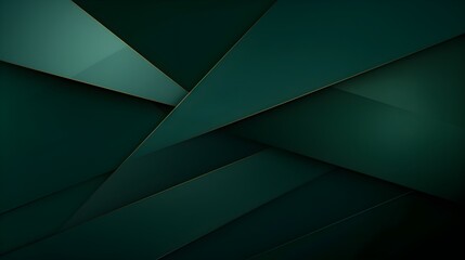 abstract green background with triangles,inimal. Color gradient. Banner with geometric shapes, lines, stripes and triangles, Modern dark green abstract background. 