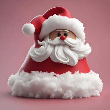 Santa Claus isolated on a pink background. 3d render illustration.