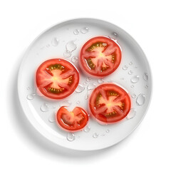 slice of tomato on plate