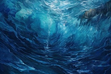 Deep Blue Mystery: Abstract Oceanic Background Exuding Depth and Intrigue, generative AI