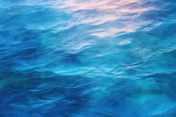 Obraz premium Abstract Blue Texture Background: Serene Beauty of a Mountain Lake at Dawn, generative AI