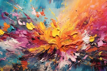 Explosive Medley of Hues: Abstract Color Background in Beautiful Chaos, generative AI