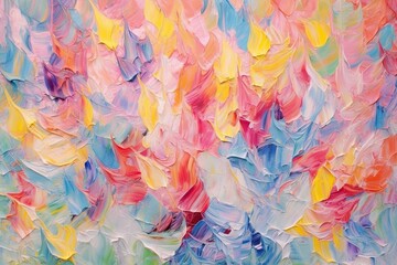 Abstract Colorful Background: Joyful Impressionist Painting with Cheerful Hues, generative AI - obrazy, fototapety, plakaty