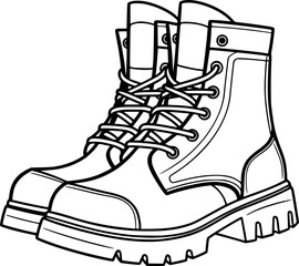 Outline of boot for coloring page