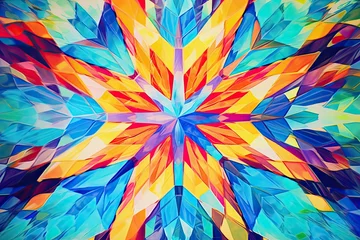 Foto op Plexiglas Abstract Colorful Background: Vibrant Carnival Kaleidoscope of Tones, generative AI © Michael