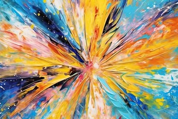 Abstract Colorful Background: Vivid Splashes of Paint Creating Kaleidoscope Effect, generative AI